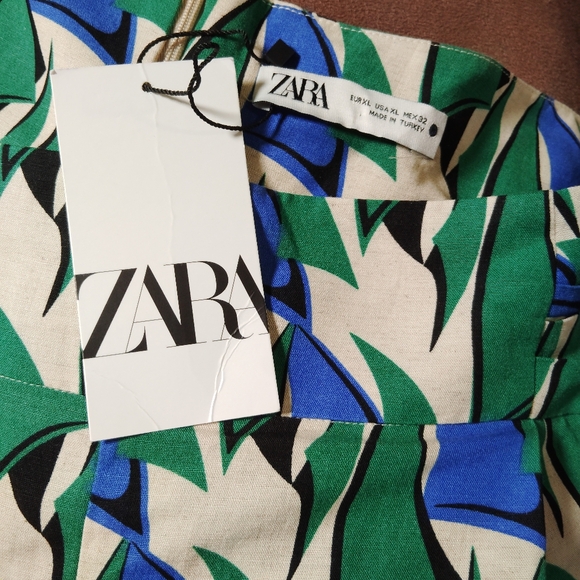 NWT Zara Linen Blend Shorts Sz- XL - Picture 4 of 5